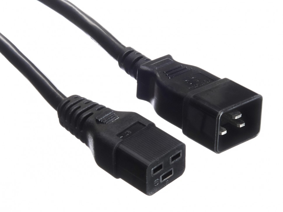 Кабель питания (гнездо IEC С20 - штекер IEC С19) 3*2,5мм2, 2м, черный, NETKO Optima