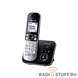 Panasonic KX-TG6821RUB  (черный) {Беспроводной DECT,автоответчик,определитель номера,телефонный справочник 120 зап.}